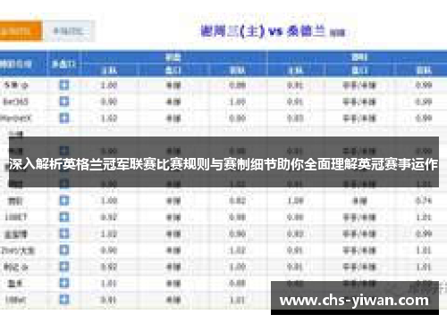 深入解析英格兰冠军联赛比赛规则与赛制细节助你全面理解英冠赛事运作 深入解析英格兰冠军联赛比赛规则与赛制细节助你全面理解英冠赛事运作